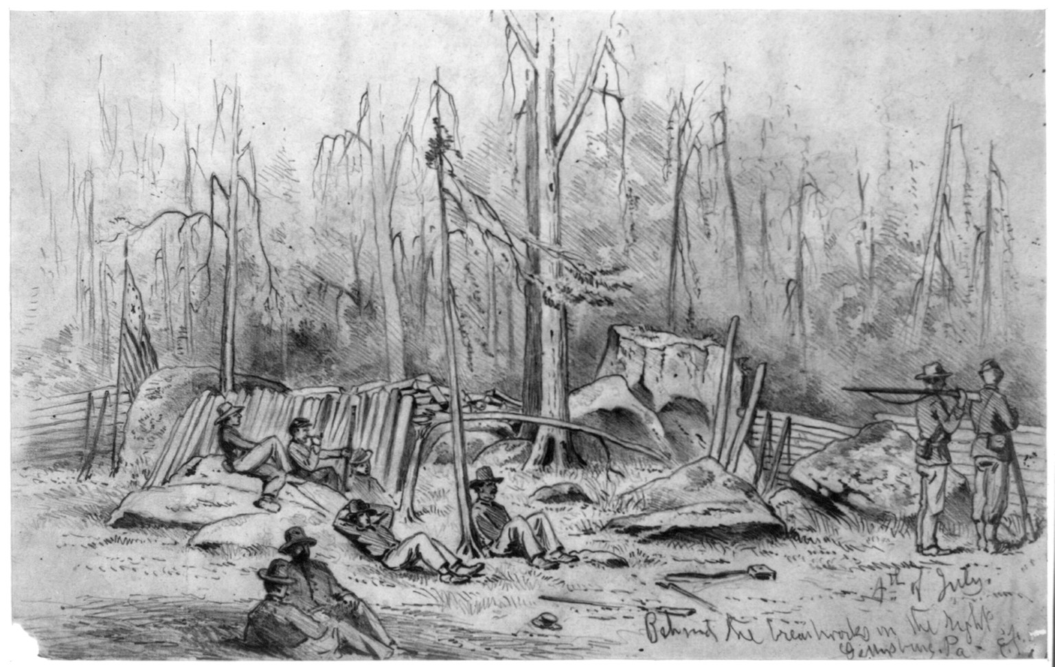 The battle of Gettysburg, 1863 July 4. — historic drawing