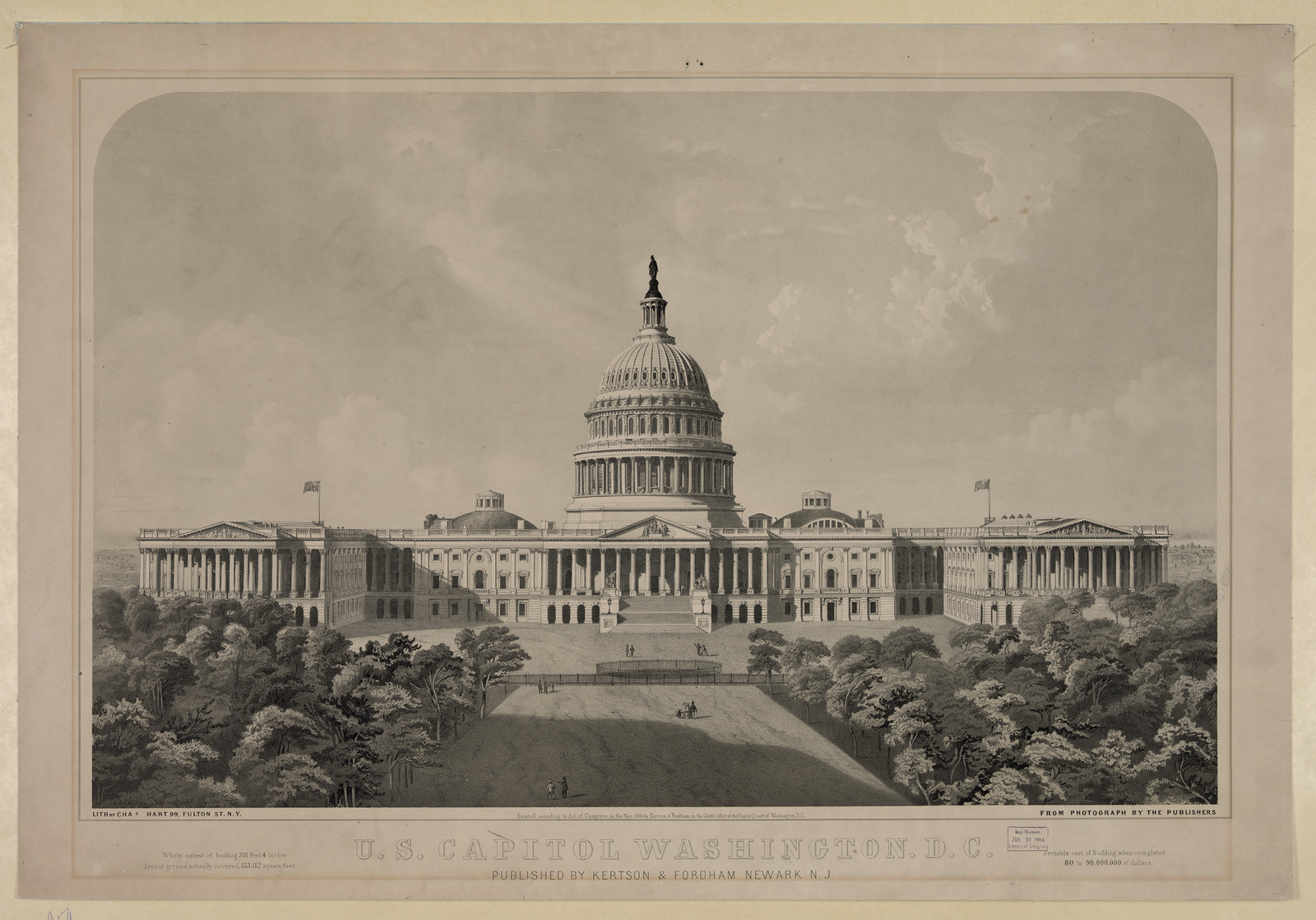 U.S. Capitol Washington, D.C., [no date recorded on shelflist card] — historic print