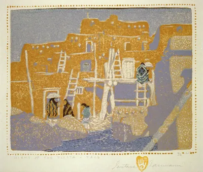 Night of the fiesta - Taos / Gustave Baumann