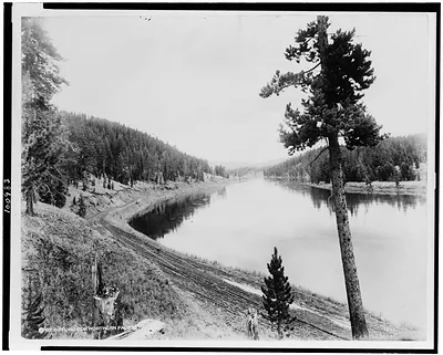 [Yellowstone River three miles from the Canyon Hotel, Yellowstone National Park, reached by the Northern Pacific Railway via Gardiner Gateway]