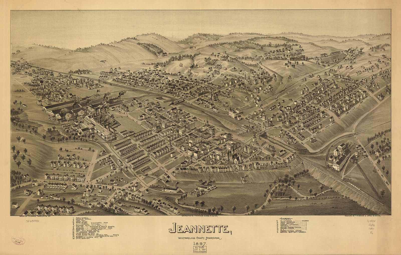 Jeanette, Pennsylvania, 1897, 1897 — antique map