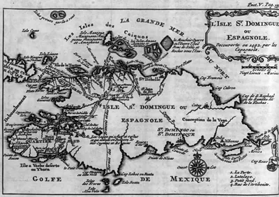 [Map of the island of Hispaniola (Haiti & Dominican Republic)]