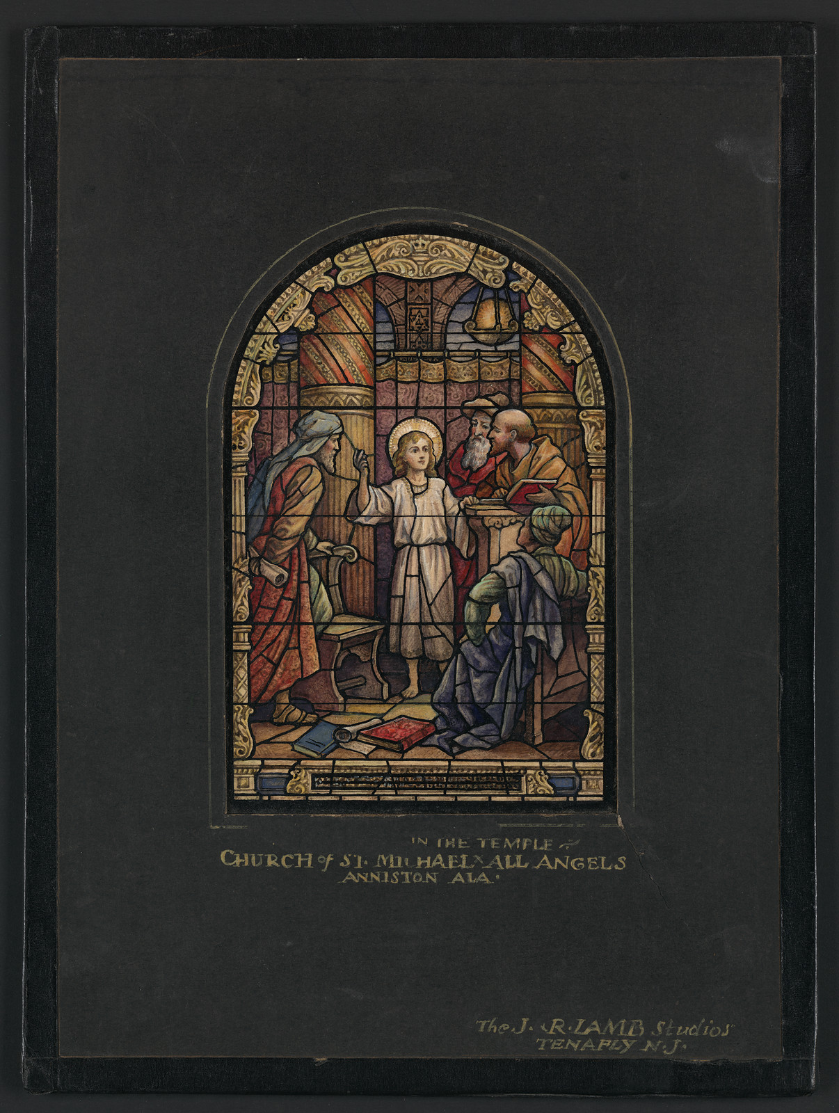 In the Temple, stained glass design for St. Michael and All Angels, Anniston, Ala. — historic image
