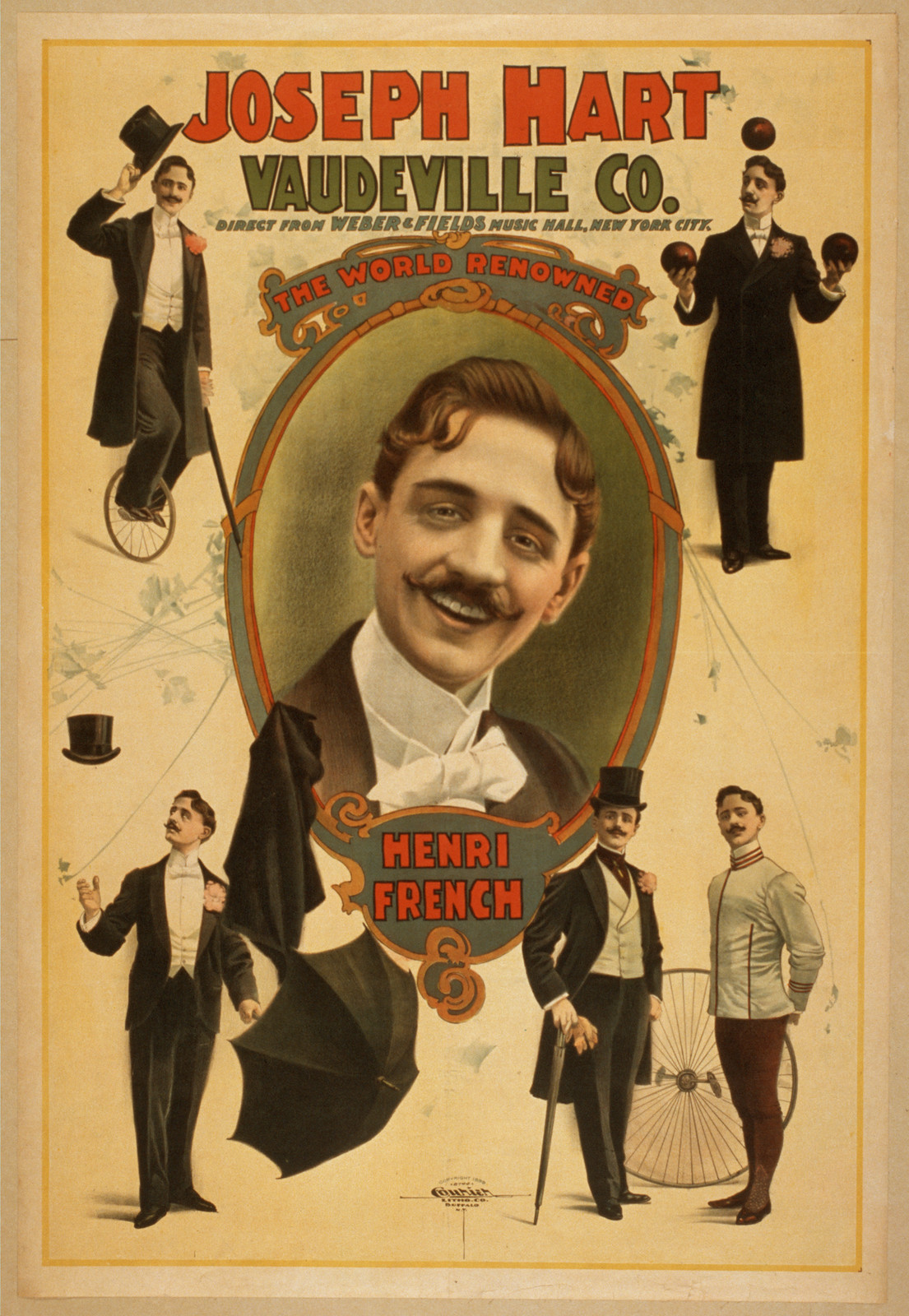 Joseph Hart Vaudeville Co. direct from Weber & Fields Music Hall New York City., 1899 — vintage poster
