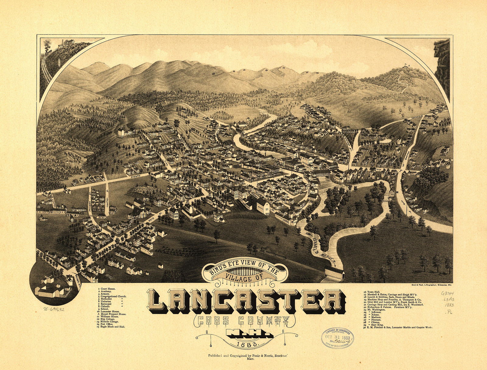 Lancaster, New Hampshire, 1883, 1883 — antique map