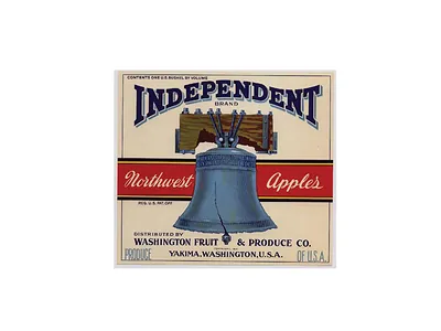 Independent Brand Northwest Apples crate label, Yakima, Washington