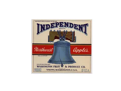 Independent Brand Northwest Apples crate label, Yakima, Washington