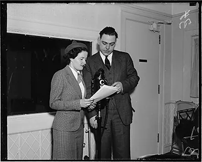 Historic Portrait - Christine Kempton & Warren Sweeney (announcer)
