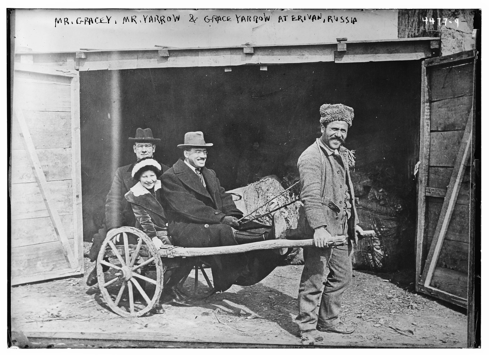 Mr. Gracey, Mr. Yarrow & Grace Yarrow at Erivan, Russia, n/a — historic photograph