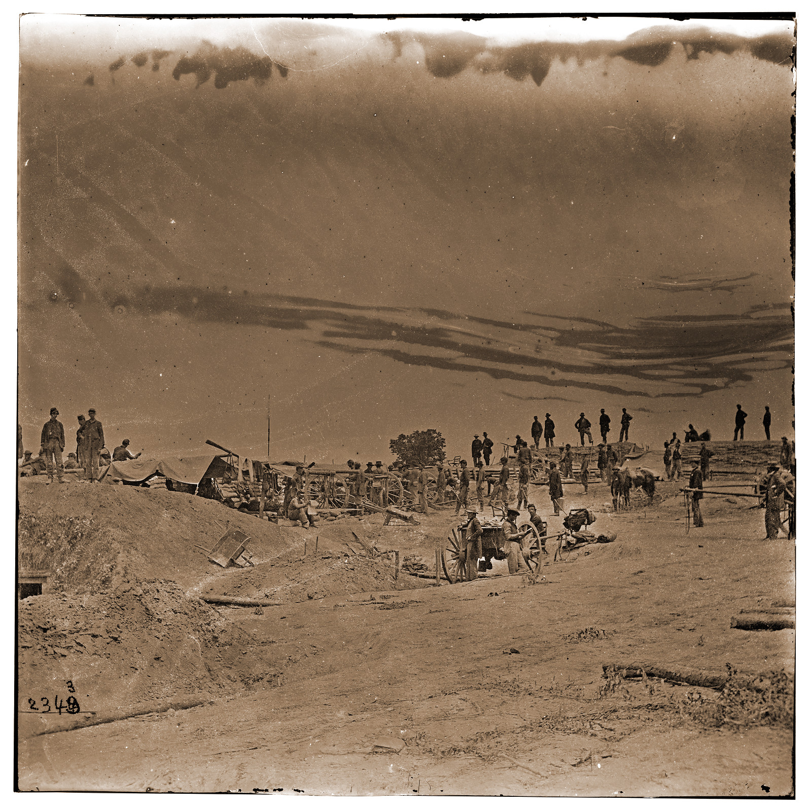 Petersburg Virginia. Captain Andrew Cowns 1st New York Independent Battery Light Ar, 1865 — historic photograph