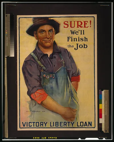 Sure! Well finish the job Victory Liberty Loan / Gerrit A. Beneker 1918 Edwards Deutsch Litho. Co. Chicago.