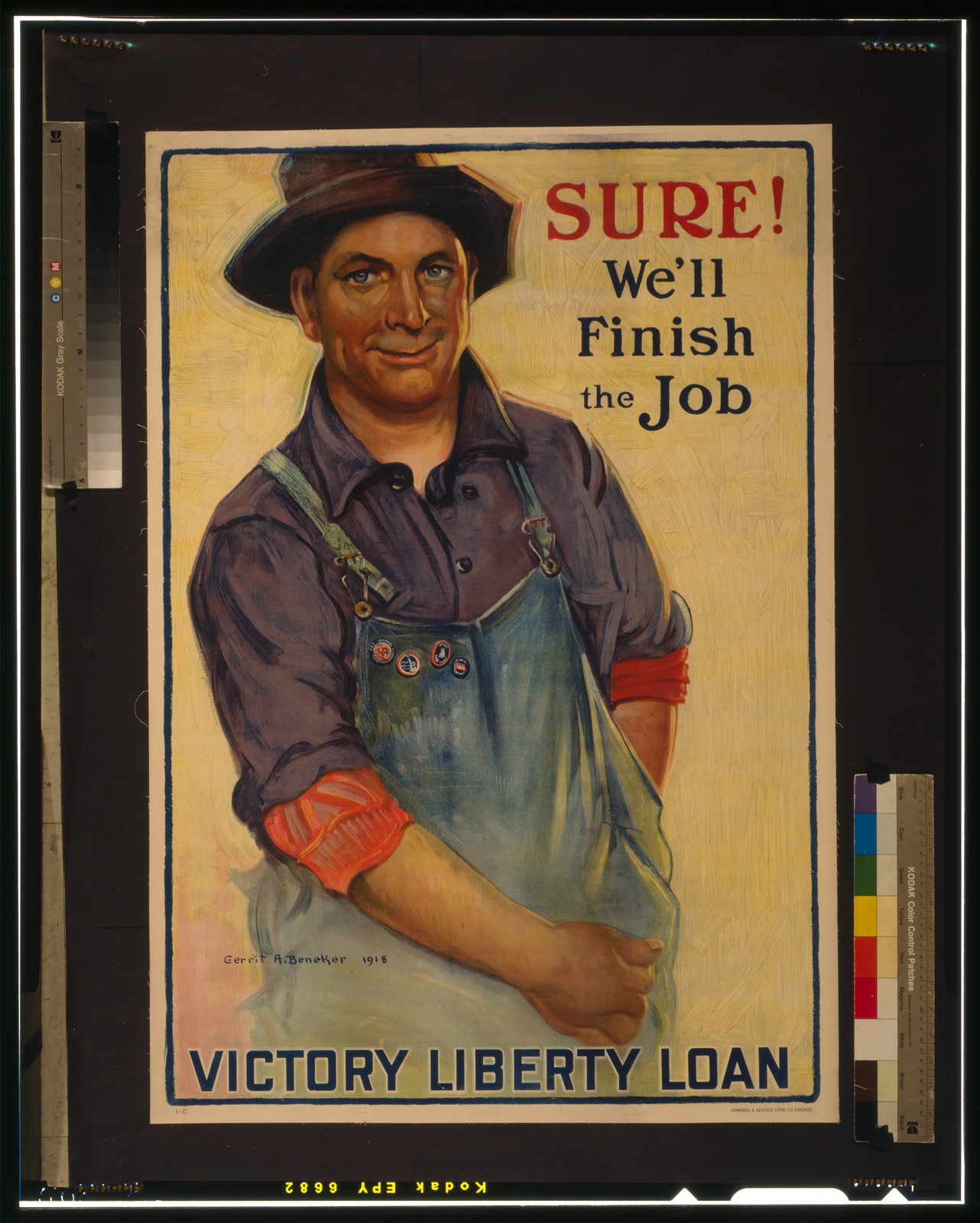 Sure! Well finish the job Victory Liberty Loan / Gerrit A. Beneker 1918 Edwards Deutsch Litho. Co. Chicago., 1918 — vintage poster