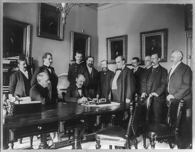 Signing of the Peace Protocol - Washington - Aug. 12th, 1898