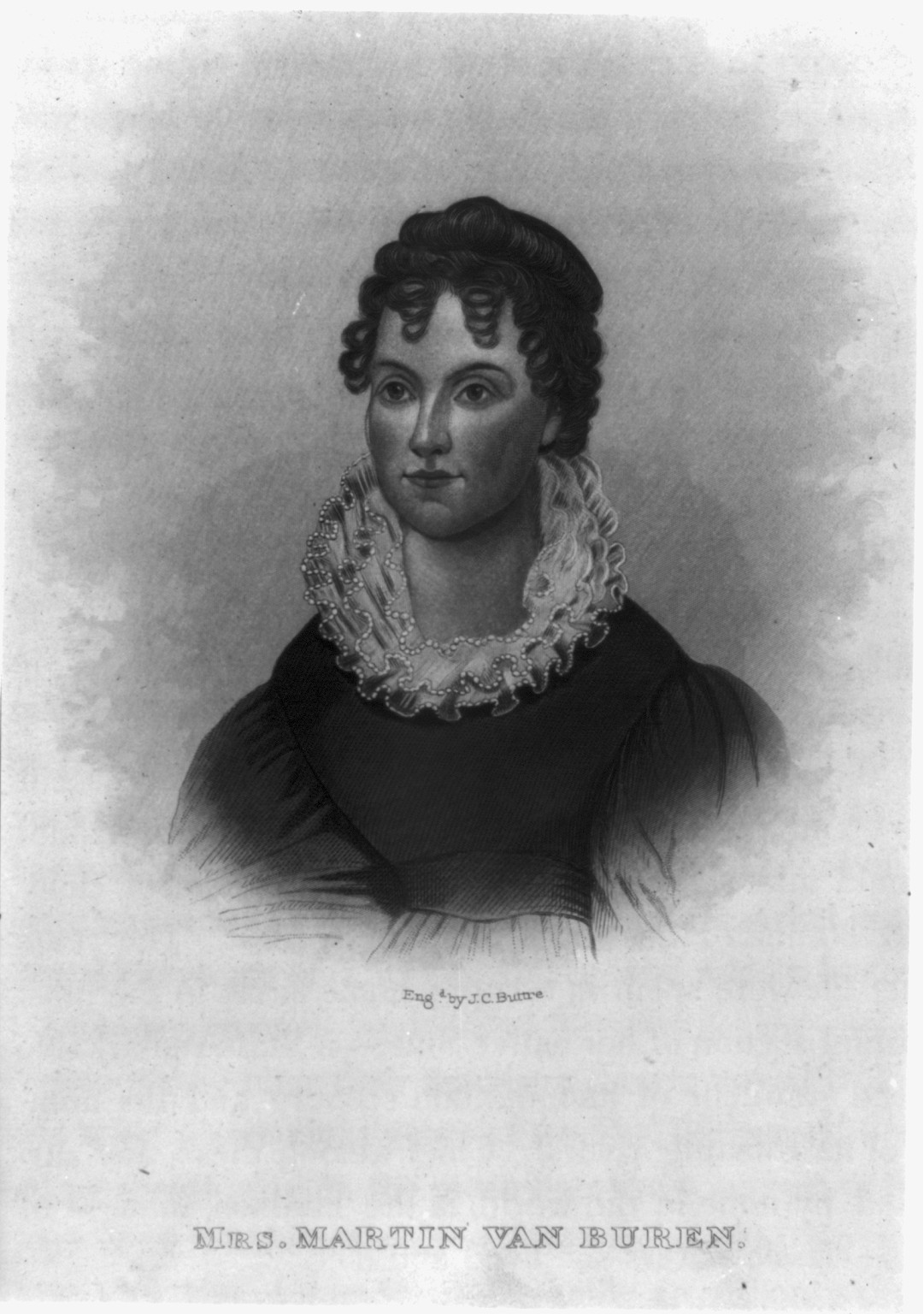 Mrs. Martin Van Buren, 1871 — antique engraving