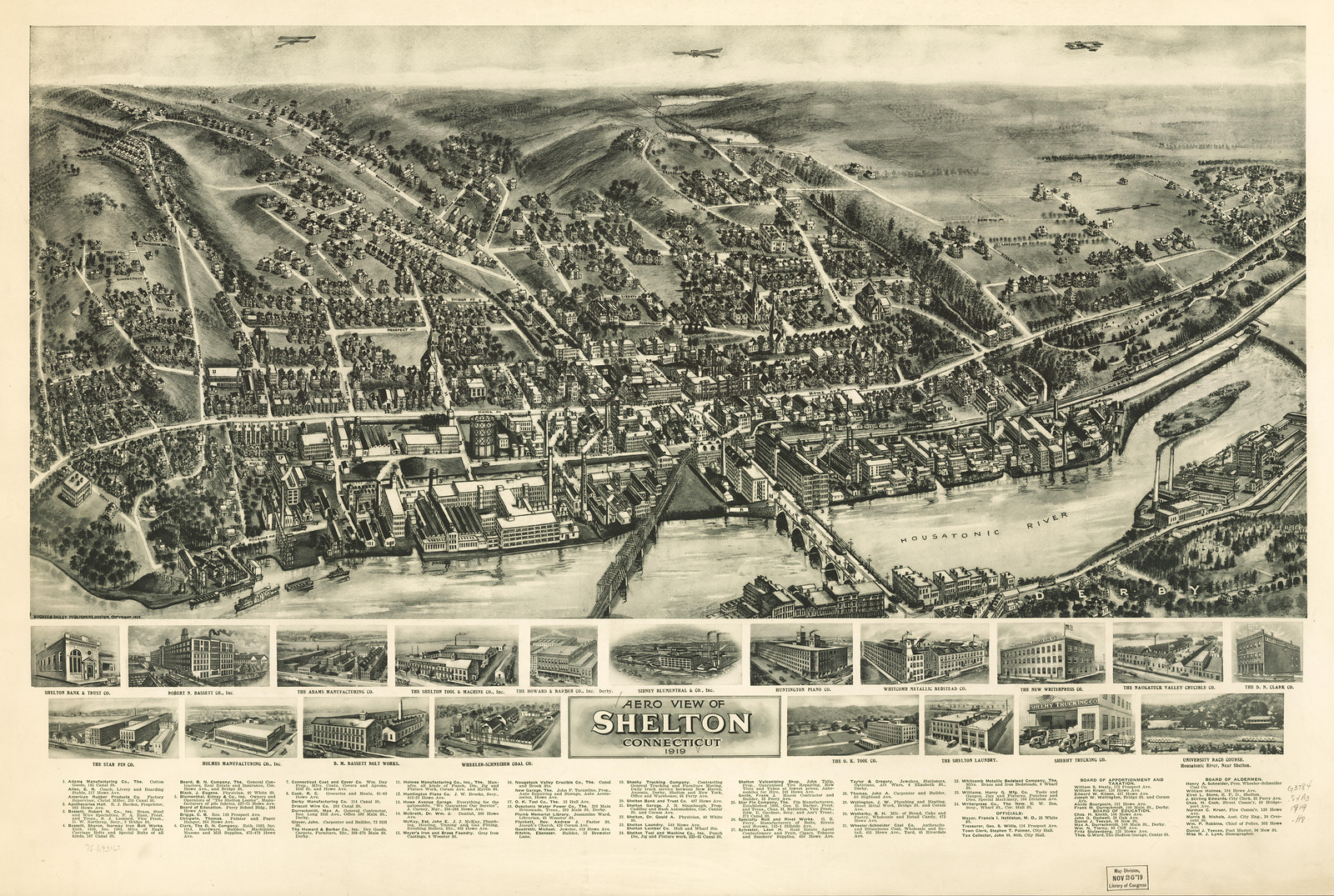 Shelton, Connecticut, 1919, 1919 — antique map