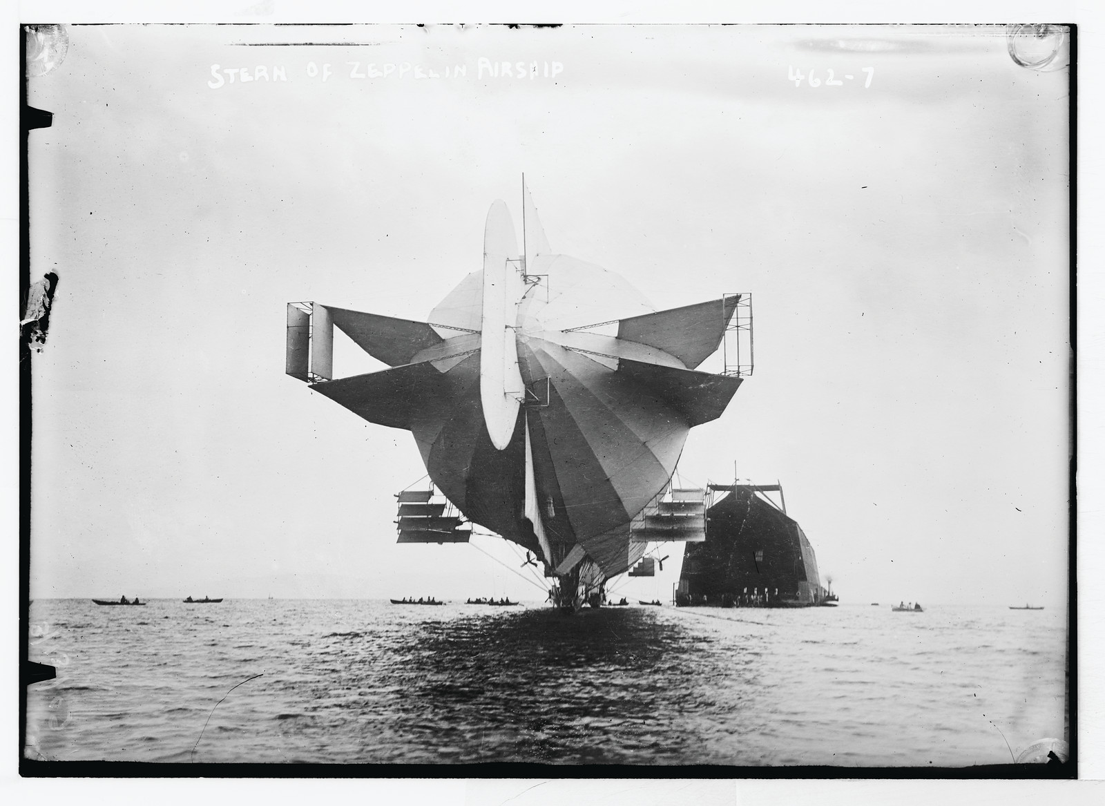 Stern of Zeppelin airship, July, 1908. — historic photograph