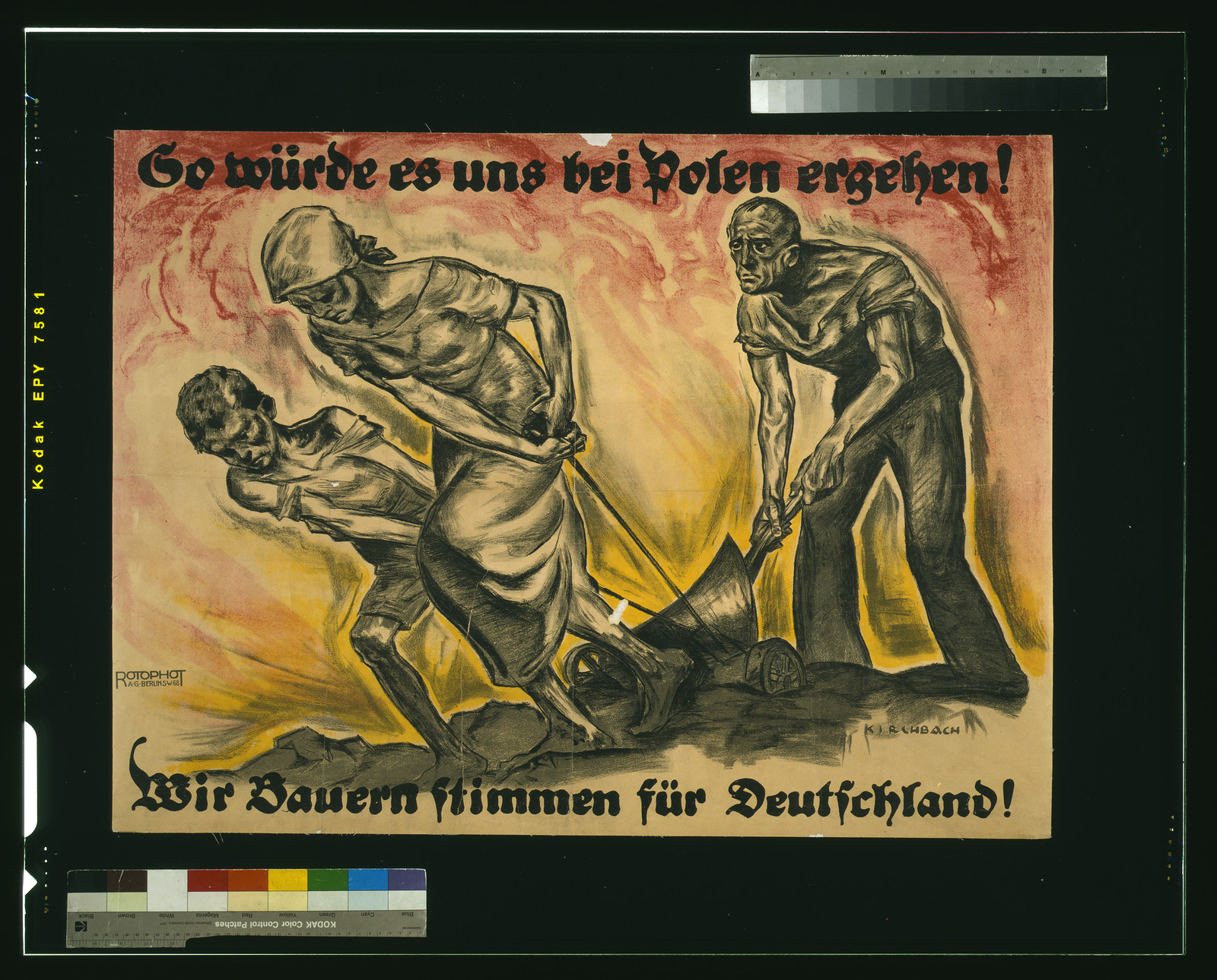 So wuumlrde es uns bei Polen erehen! Wir Bauern stimmen fuumlr Deutschland! / Kirchbach., 1920 — vintage poster
