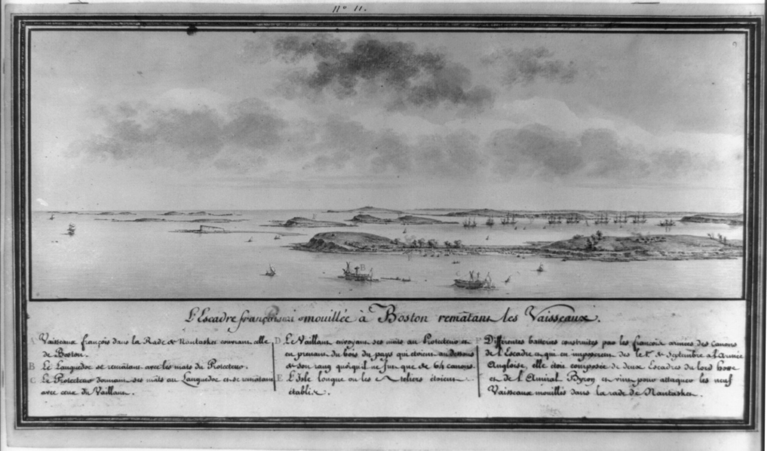 L'escadre française mouillée à Boston remâtant les vaisseaux, [194-] — historic photograph