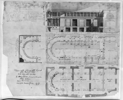[United States Capitol, Washington, D.C. Library of Congress, north wing, section & plans]
