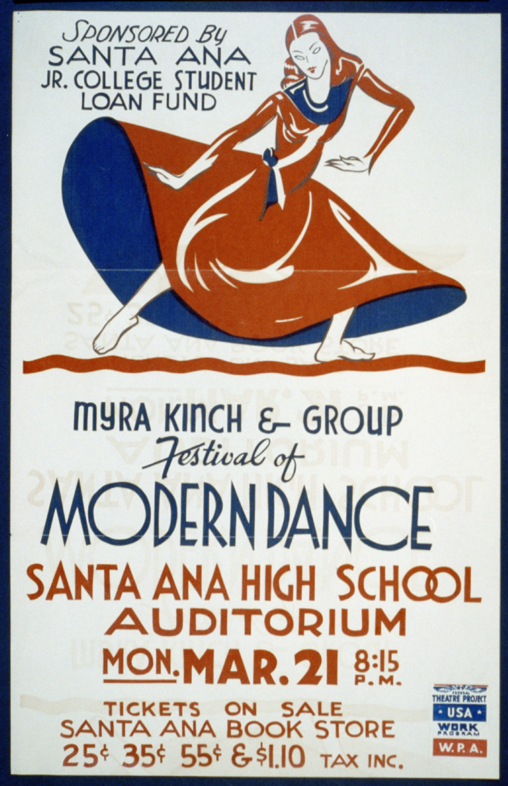 Myra Kinch & group Festival of modern dance, 1938 — vintage poster