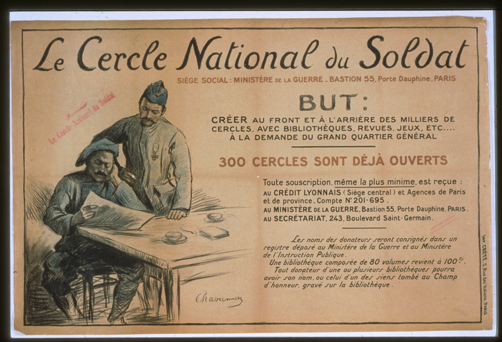Le Cercle National du Soldat, 1916 — vintage poster