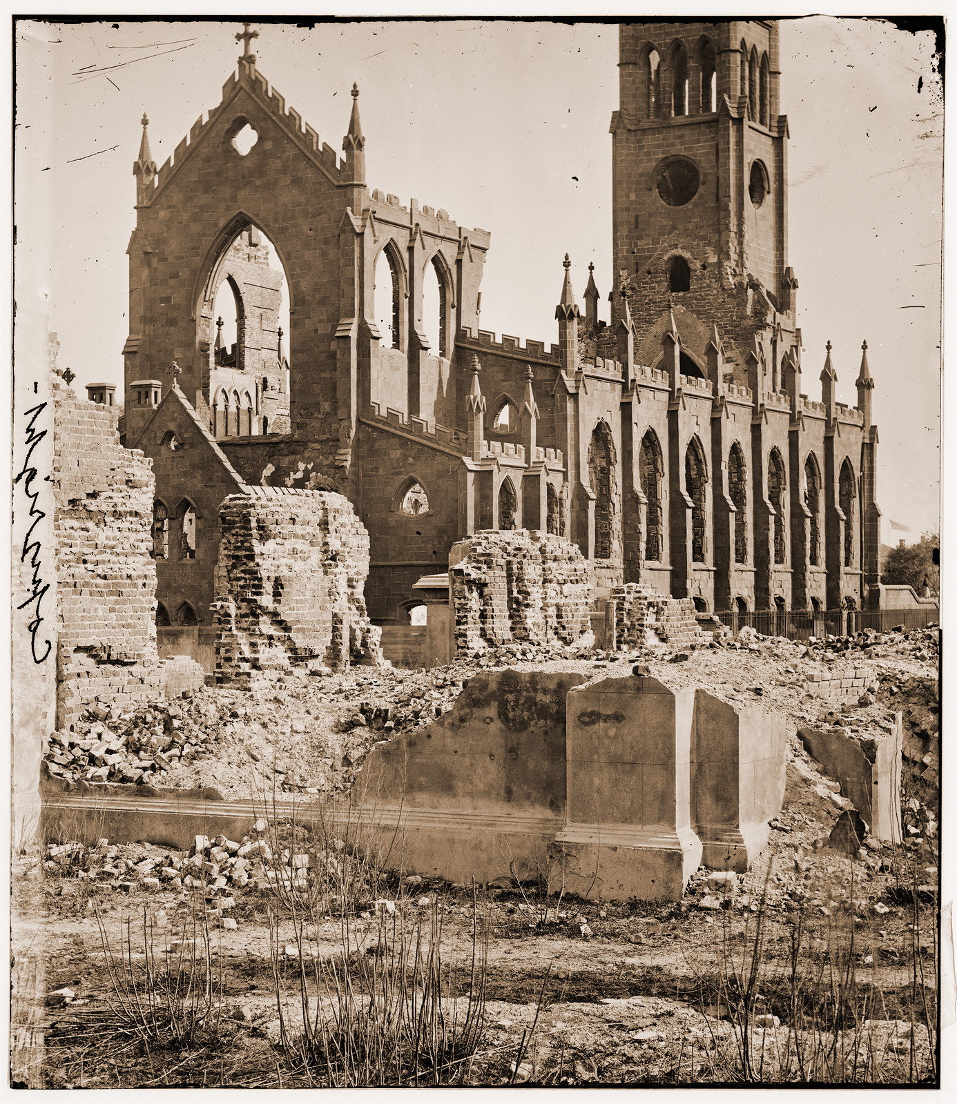 Charleston South Carolina. Cathedral of St. John and St. Finbar; another view, 1865 — historic photograph