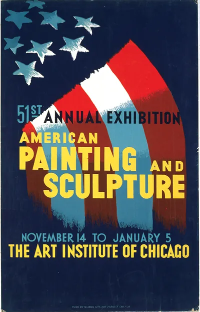51st Annual Exhibition, American Painting and Sculpture, Art Institute of Chicago poster