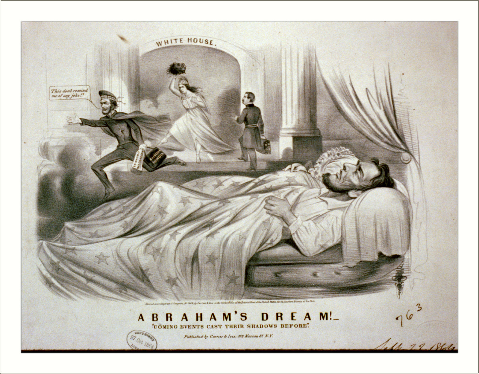 Abraham's dream!--Coming events cast their shadows before"", [New York] : Published by Currier & Ives, 152 Nassau St. N.Y., c1864. — antique lithograph