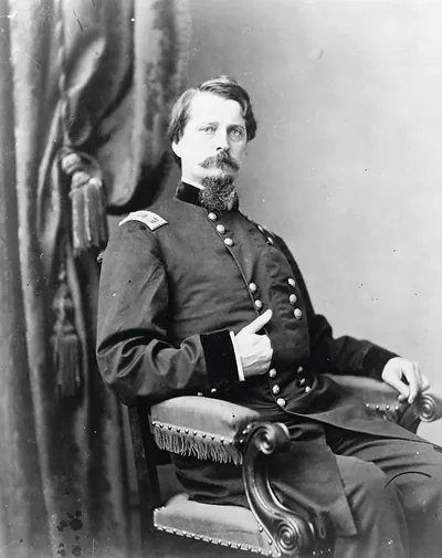 [Major General Winfield S. Hancock, three-quarter length portrait, seated, facing front]