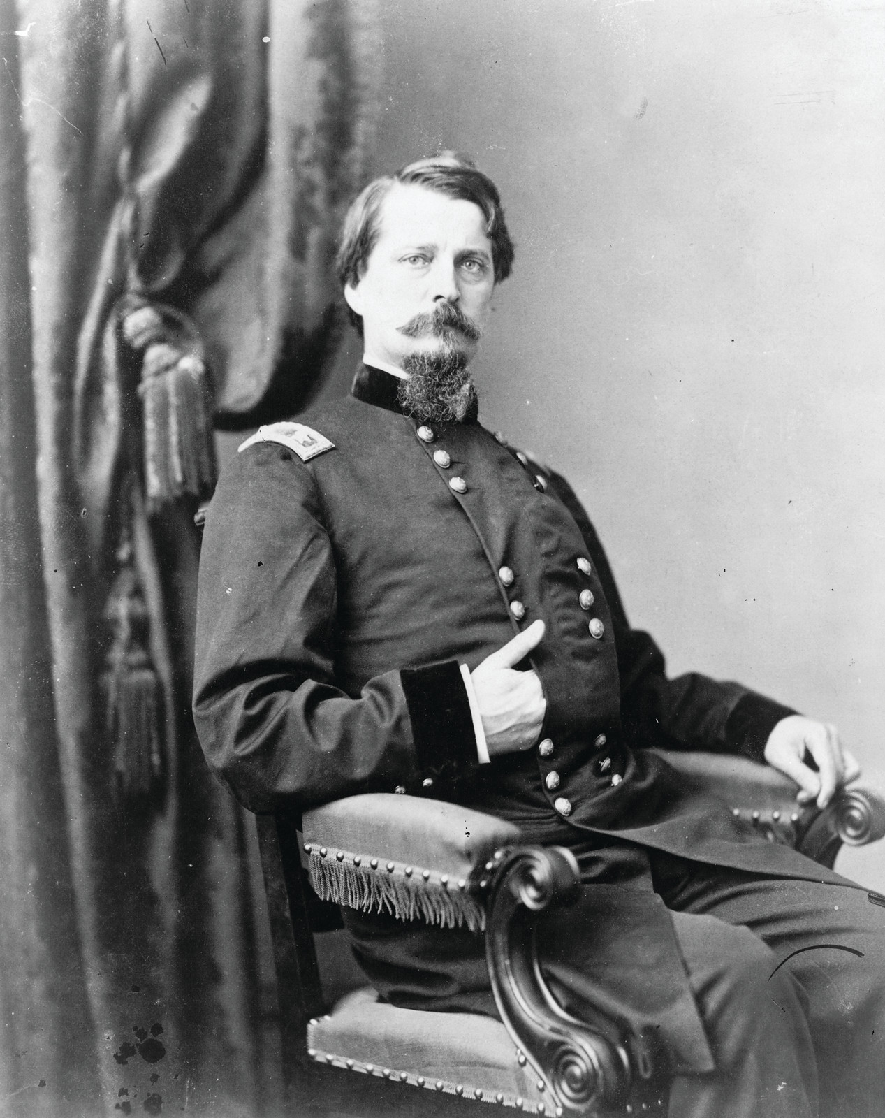 [Major General Winfield S. Hancock, three-quarter length portrait, seated, facing front], Washington, D.C. : Campbell Photo Service, [between 1861 and 1865] — historic photograph