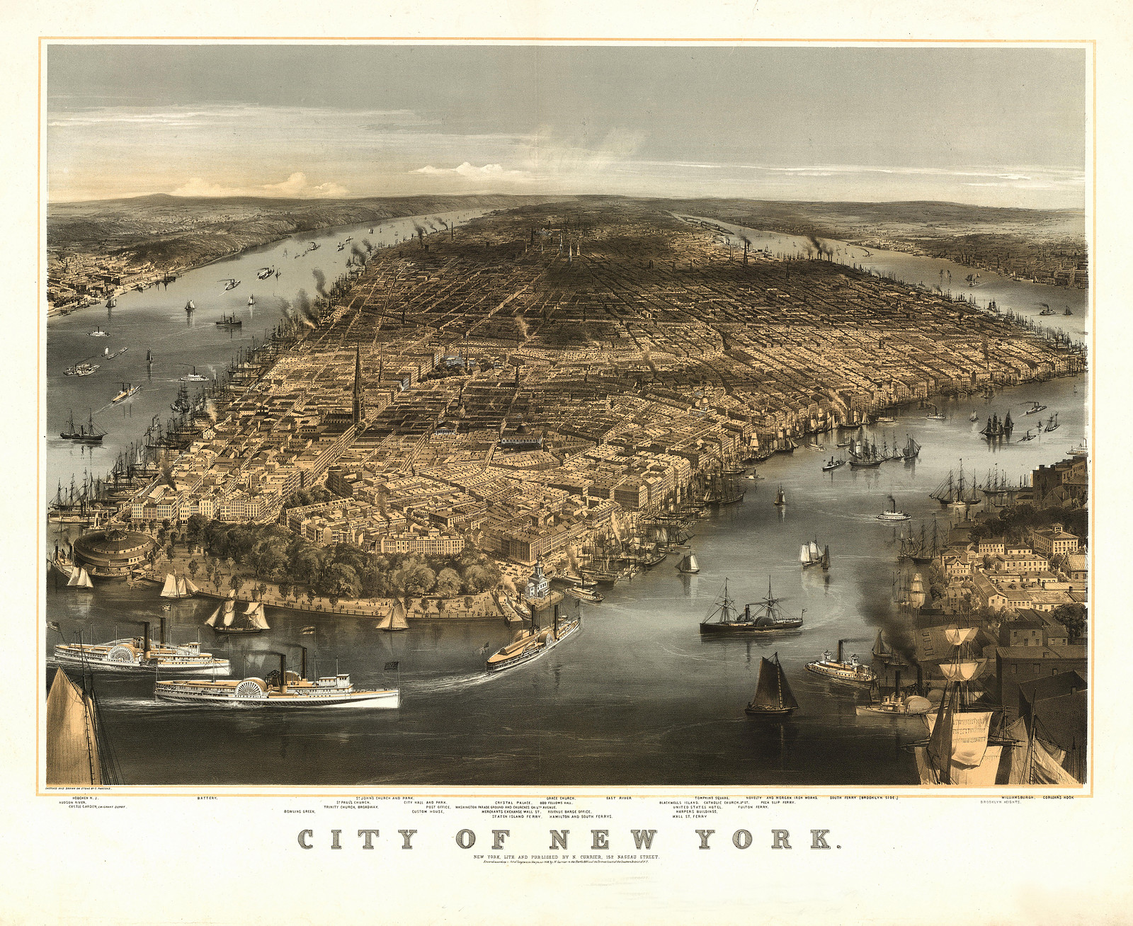 NY-New York-1856 — antique map