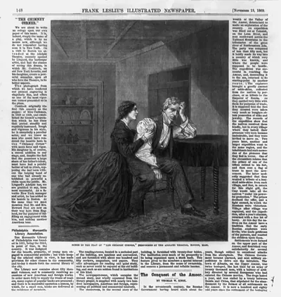 [Mr. Couldock and his daughter (Eliza?) in scene from The Chimney Corner"]"