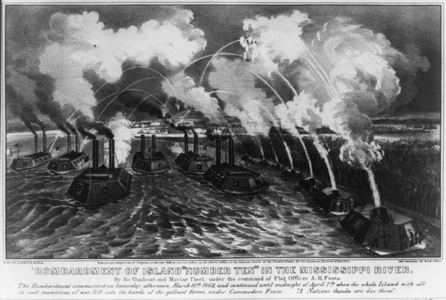 Historic Landscape - Bombardment of Island Number ten — historic print