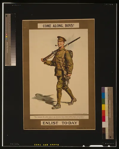 Come along, boys! Enlist to-day / W.H. Caffyn ; The Haycock-Cadle Co., London, S.E.