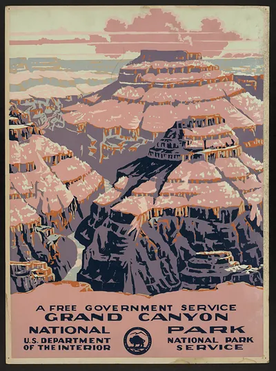 Grand Canyon National Park poster, A Free Government Service