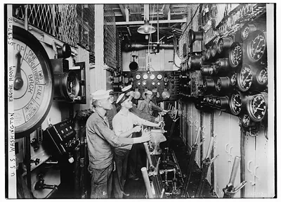 U.S.S. WASH. Engine room