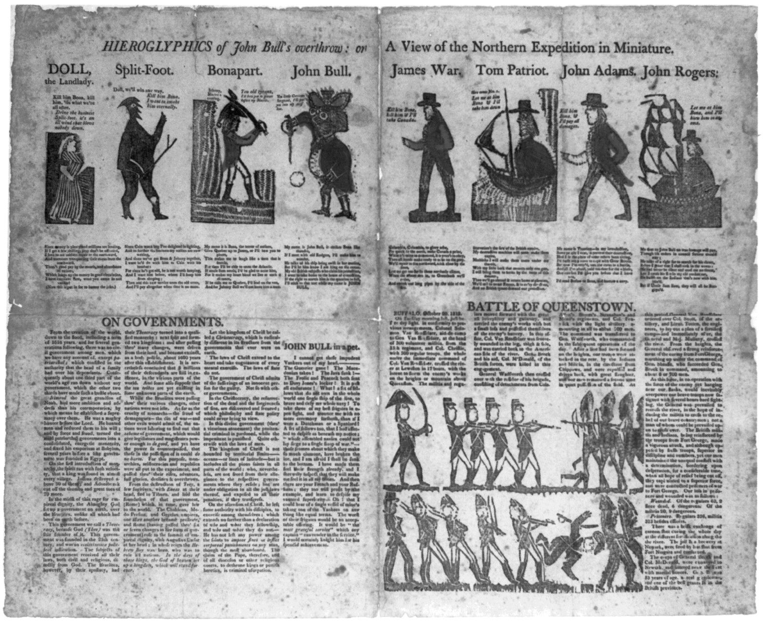 Heiroglypics of John Bull's overthrow, 1812 — historic print