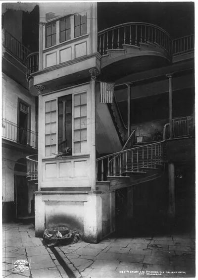 Court and stairway, Old Orleans Hotel, New Orleans, La.