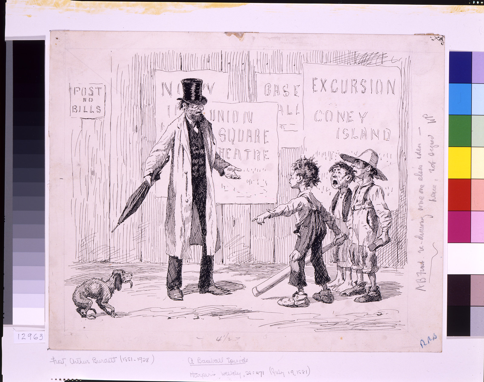 A baseball episode — historic drawing