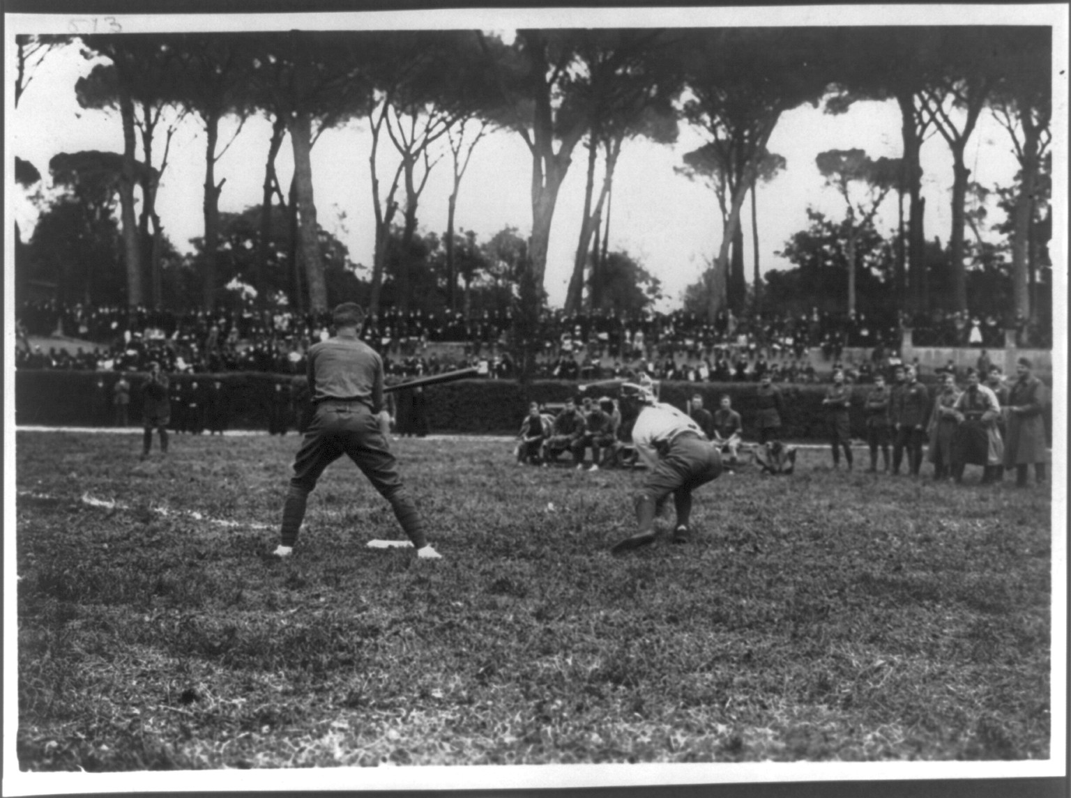 [Army and Navy baseball game, Rome, Italy; game in action], [beteween 1914 and 1918] — historic photograph