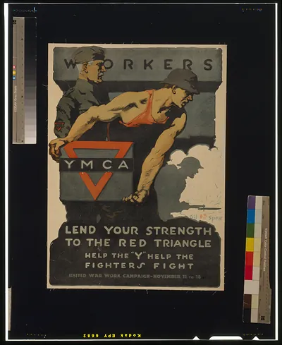 Workers lend your strength to the red triangle - Help the Y help the fighters fight - United War Work Campaign - November 11 to 18 / Gil Spear.