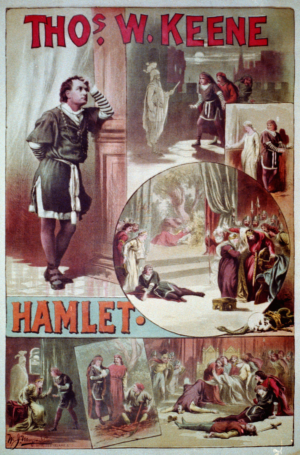 Thomas W. Keene/Hamlet, c1884. — vintage poster