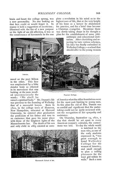 Magazine page with photographs of Wellesley College buildings