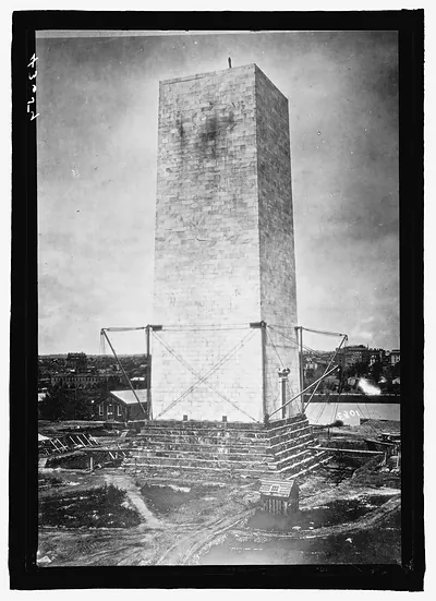 Wash. Monument under construction, [Washington, D.C.]