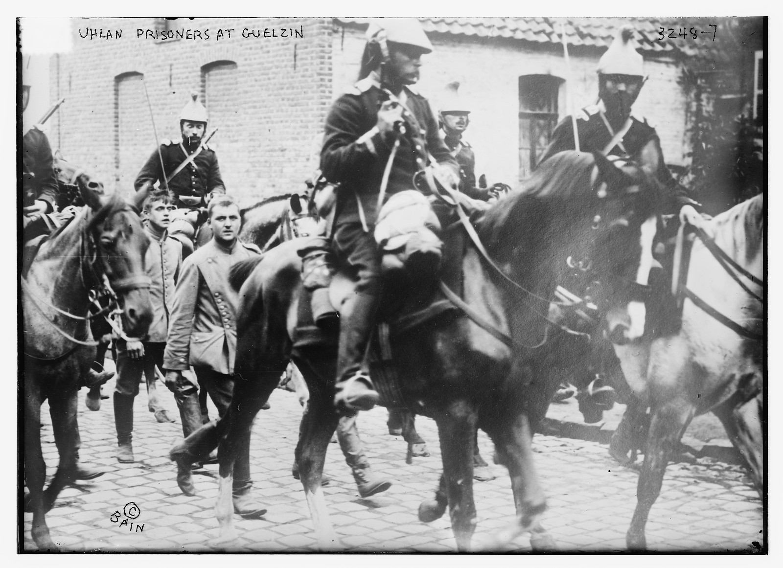 Uhlan prisoners at Guelzin, n/a — historic photograph