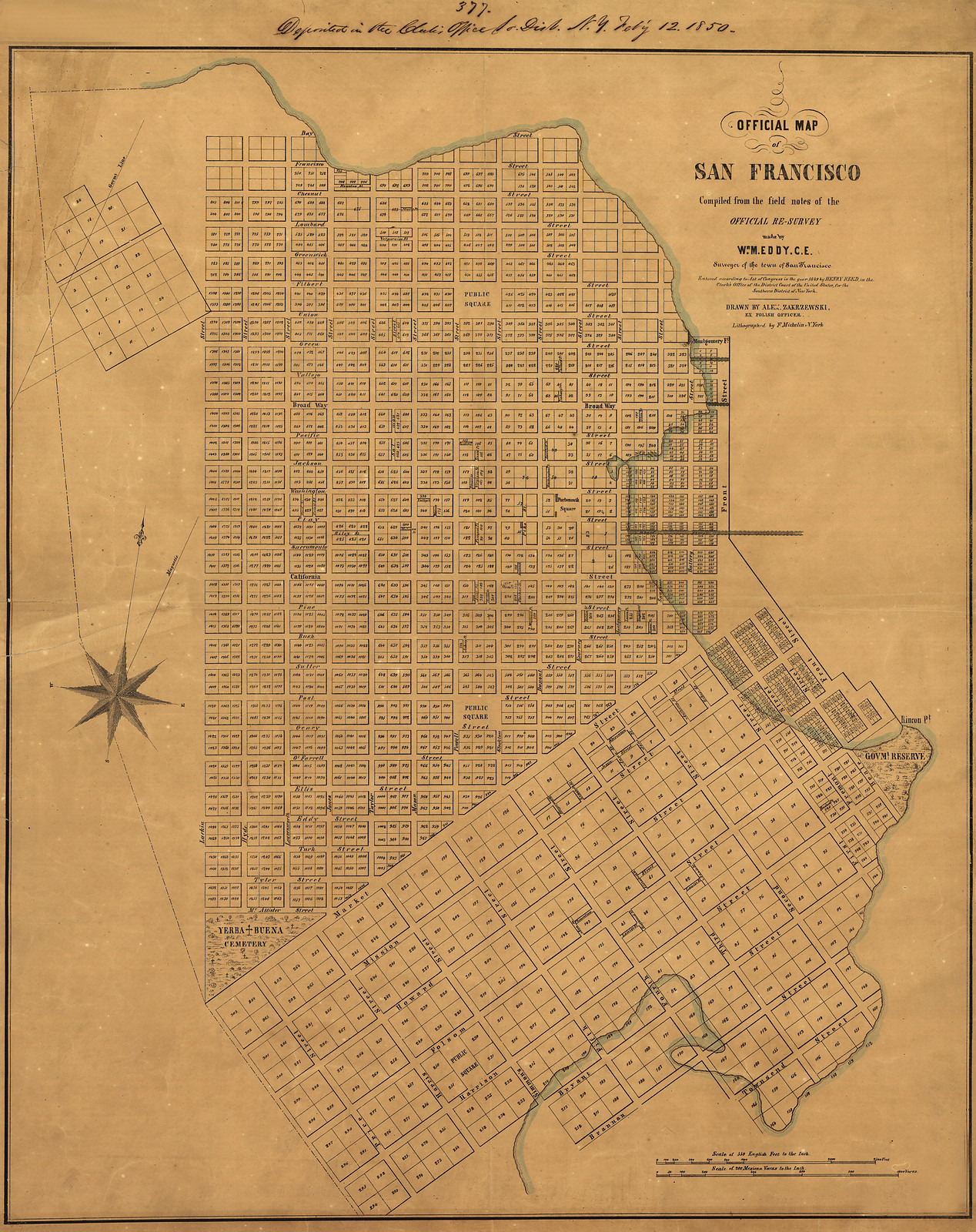 San Francisco, California, 1849, 1849 — antique map
