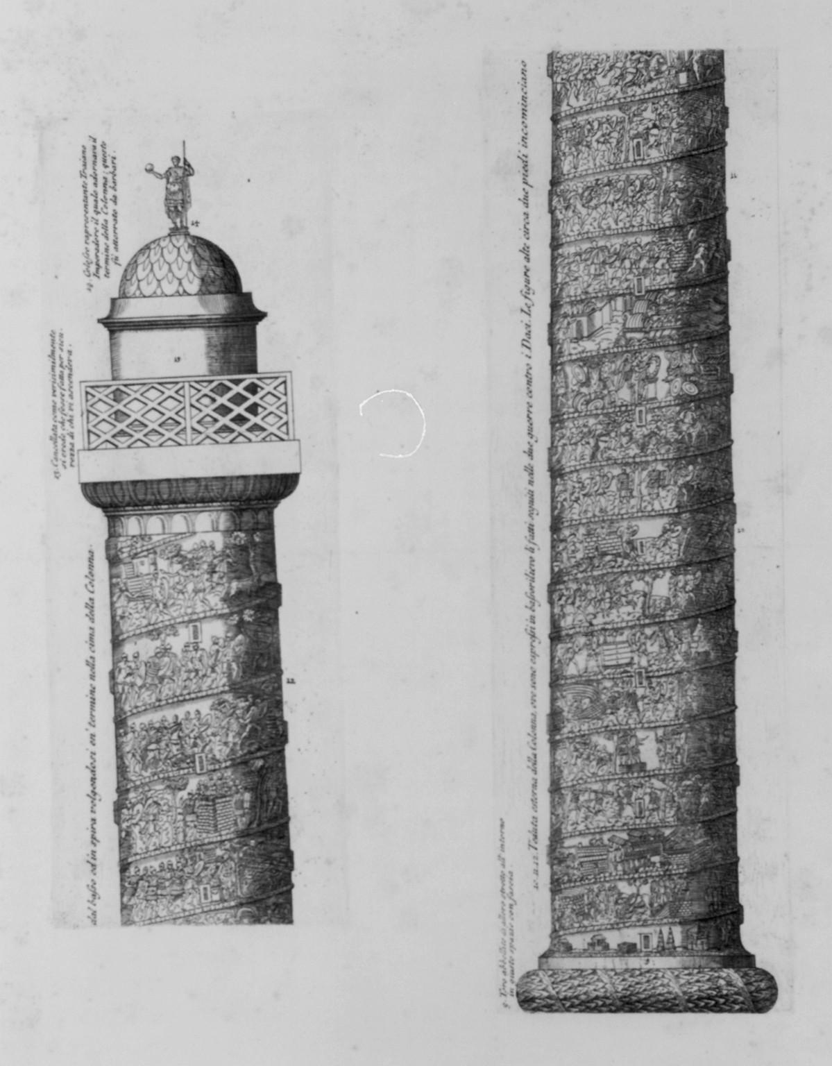The Column of Trajan in Rome, 1773 — antique engraving