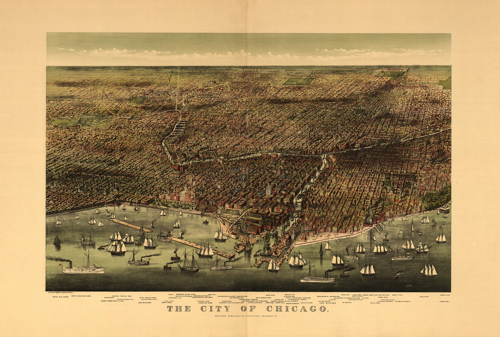 Chicago, Illinois, 1892, 1892 — antique map