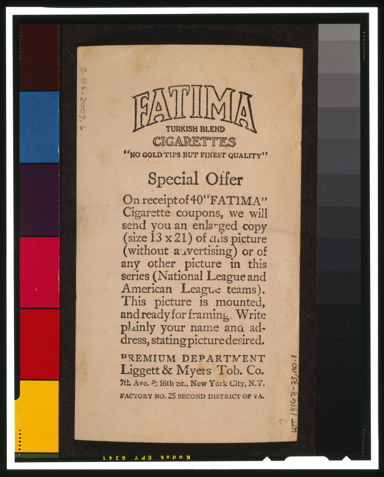 Fatima Team Cards (T200), 1913 — historic photograph