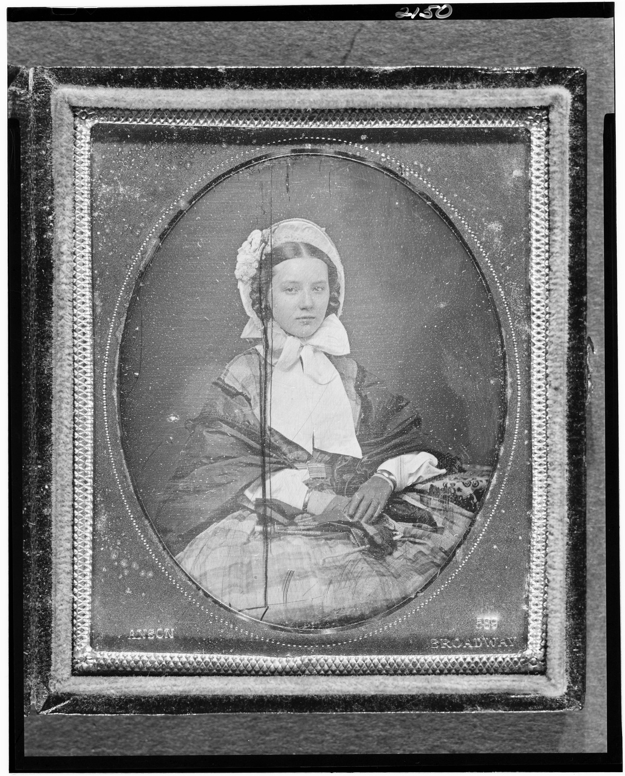 [Augusta Currie Bradhurst Field, three-quarter length portrait of a woman, facing front, seated], 1860 — historic photograph